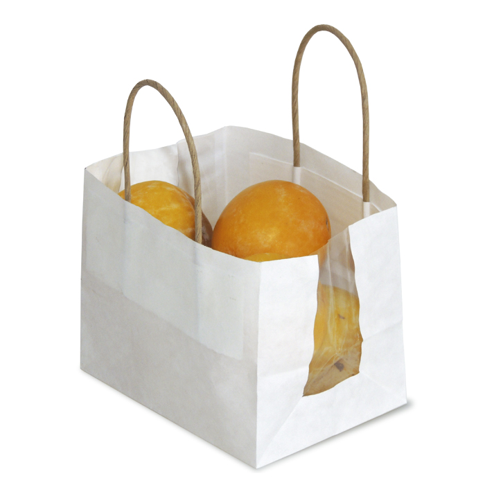 Bolsa de papel con ventana transparente