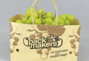 Bolsa papel paperbag para uva con asas de papel rizada