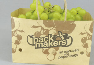 Bolsa papel para uva paperbag con asas de papel rizada